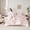 Light Pink Grey, variant on Feelyou White Rabbit Bunnies Twin Bedding Sets 7-Piece, Romantic Pink Rose Bedding Comforter Set, Dreamy Moon Sheet Sets, Microfiber Room Decor