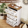 thumbnail image 4 of VANACC Farmhouse 48" Tall 5 Drawers Dresser for Bedroom, Wood Rustic Chest, Closet Organizer for Bedroom, Living Room, Hallway, Antique White, 4 of 6