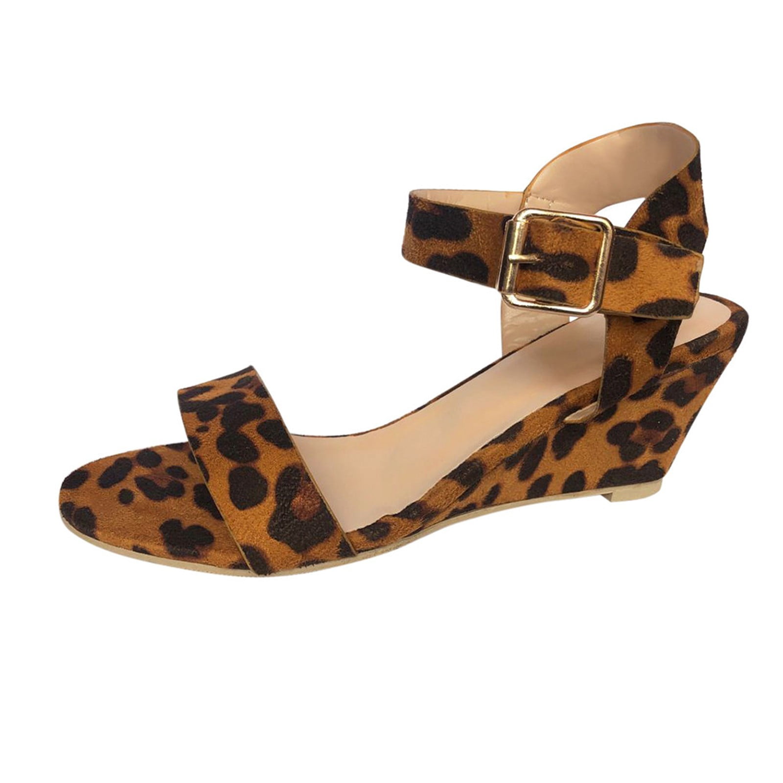wide width leopard sandals