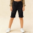 thumbnail image 5 of OGLCCG Girls Cotton Linen Shorts Summer Straight Leg Casual Capri Pants with Pockets Kids Hiking Vacation Beach Bermuda Shorts 5-16 Years, 5 of 8