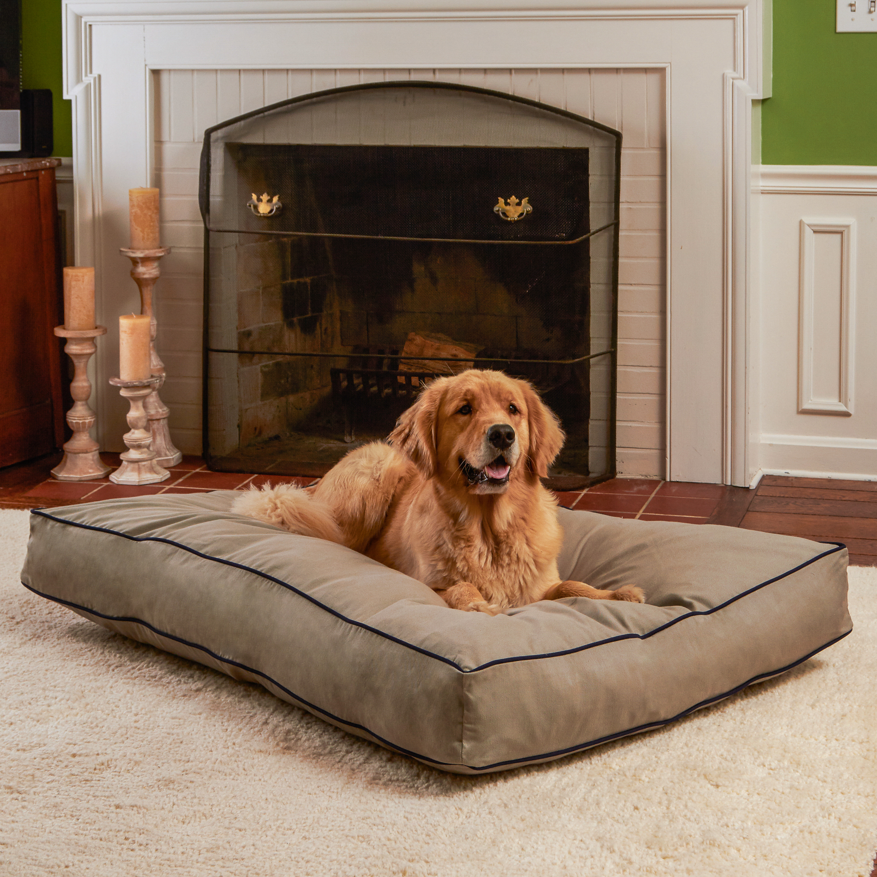 Happy Hounds Casey Indoor/Outdoor Pillow Style Dog Bed, Greystone, Large (48 x 36 in.)