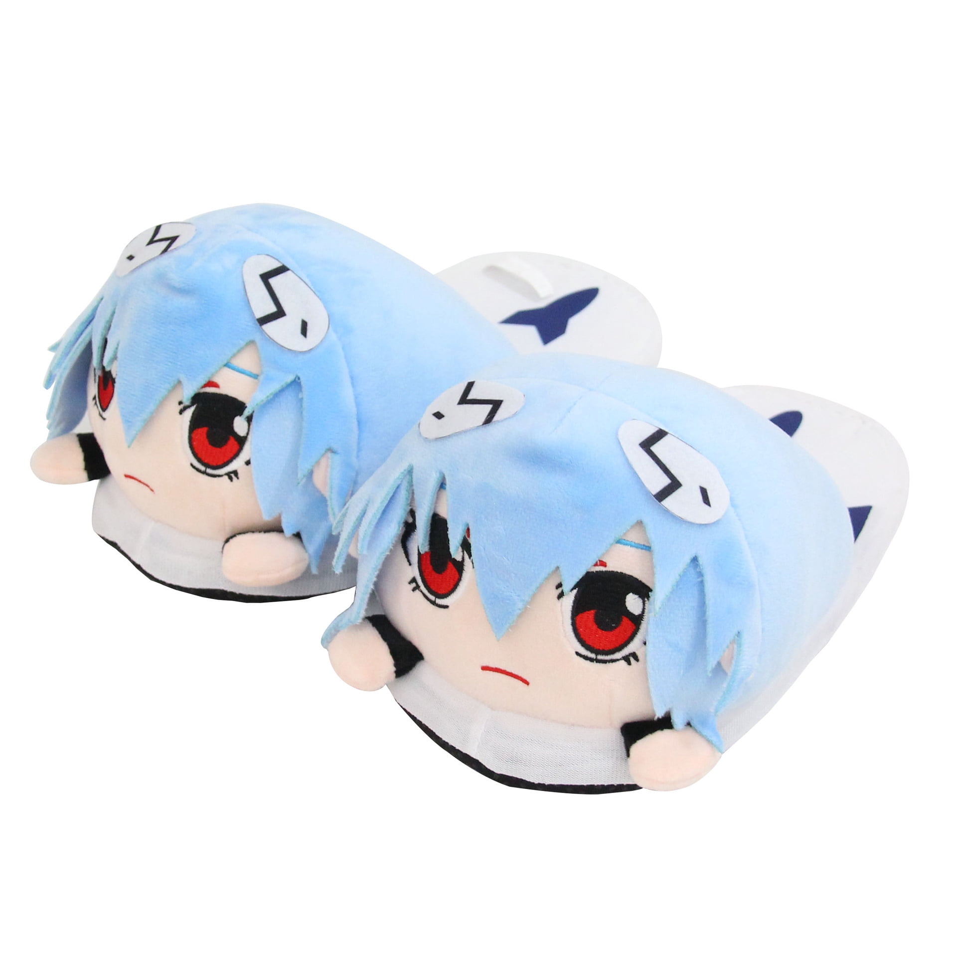 Anime Ayanami Rei Slippers Toys Winter Warm Plush Shoes 11'' Long For Kids Youth Home