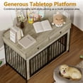 thumbnail image 4 of Waleaf 44 inch Dog Crate Furniture with 2 Storage Drawers,Wooden Dog Kennel for Inside,Tables with Dog Crate for Large Medium Dogs, 4 of 7