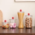 thumbnail image 3 of JUMRHFAN Clear Plastic Candy Jar with Lid for Office Desk, Plastic Cookie Storage Jar for Kitchen Counter, Plastic Apothecary Jar for Cotton Swabs, Balls, Cotton Pads, Floss Picks,900ml, 3 of 9