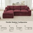 thumbnail image 7 of Newest Cloud Sectional Sofa 107.9" Upholstered Sofa Couch with Double-layer Cushion and Side Pockets, Free-combined Sectional Sofa Full-compressed Sofa for Living Room, Red, 7 of 7