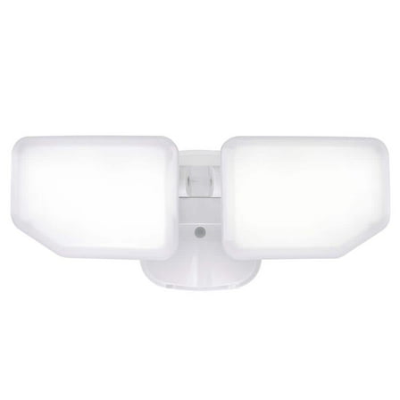 38-Watt 3000 Lumen White Dusk to Dawn Control 2 Head Outdoor LED Security Flood Light (1-Pack)
