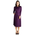 thumbnail image 4 of 24/7 Comfort Apparel Long Sleeve Fit and Flare Maternity Midi Dress, 4 of 4