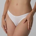 thumbnail image 2 of Seamless Underwear for Women Hollow Trim Low Rise Brief Sexy No Show Bikini Panties Womens Cheeky Underwears, White, Small, 2 of 5