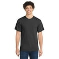 thumbnail image 4 of Port & Co Adult Male Men Plain Short Sleeves T-Shirt Dark Hthr Grey X-Large Tall, 4 of 5