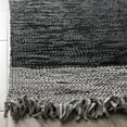 thumbnail image 3 of SAFAVIEH Vintage Leather Horatio Braided Fringe Border Runner Rug, Light Grey/Black, 2'3" x 6', 3 of 7