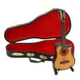 thumbnail image 2 of Guitarra eléctrica en miniatura de madera de tilo y metal, miniadornos de instrumentos musicales, guitarra recortada de 13 cm, 2 of 14