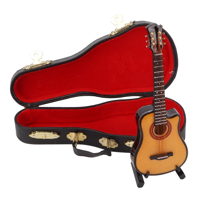 Mini Musical Instrument, Home Decoration Electric Guitar Model Wooden Miniature Guitar Musical Instrument For Friends For Family For Office For Desk 10cm Cutaway Guitar,13cm