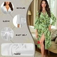 thumbnail image 6 of Yuyamidu Cucumber Robes for Women V-Neck Nightgowns Casual Ladies Loungewear Soft Bathrobe Sleepwear Green Mid-Length Night Robe Size S Loose Long Sleeves Kimono Robe, 6 of 7