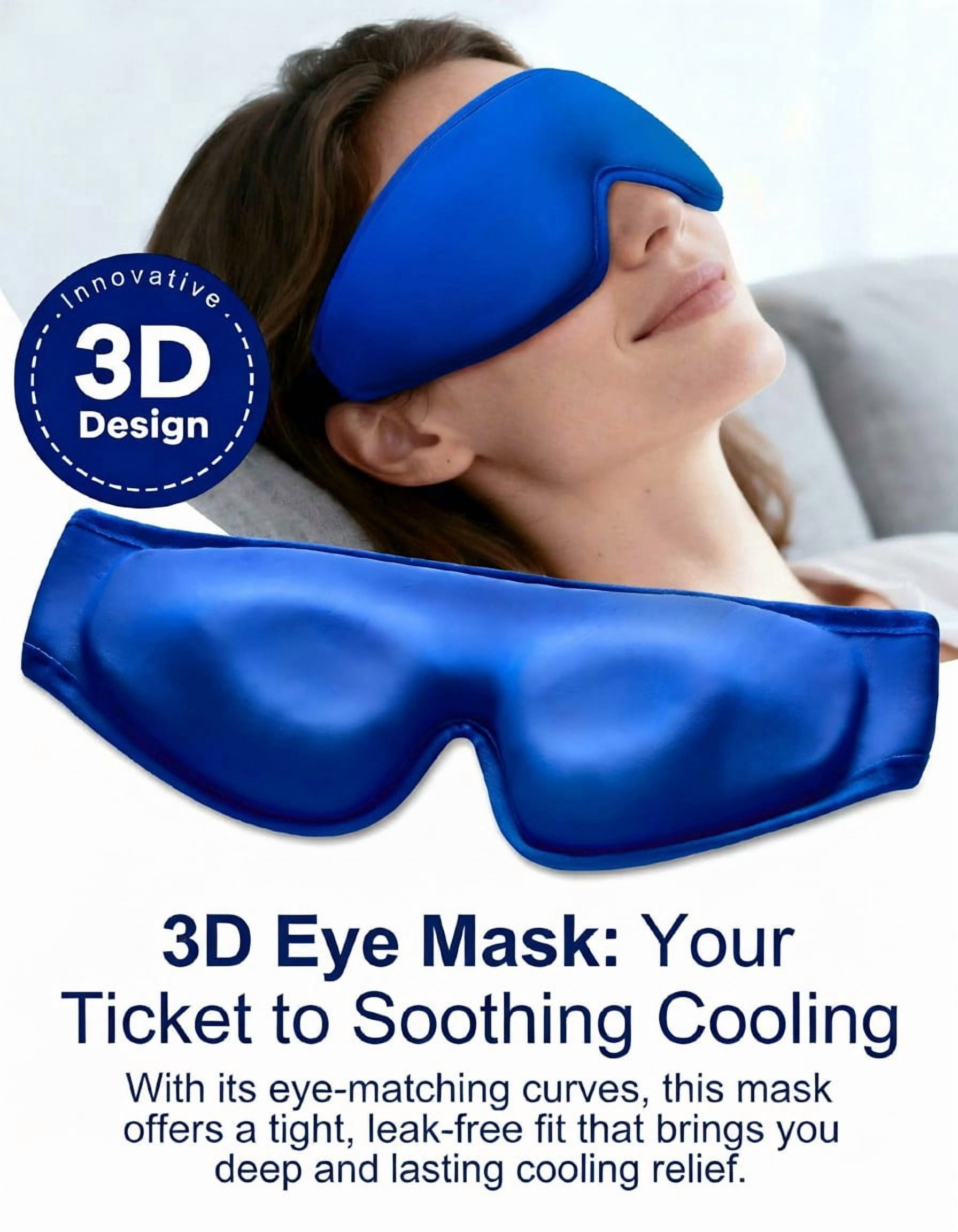 Contoured Eye Mask for Puffy Eyes: Cooling Gel Ice Compress for Dark Circles, Sinus Pain & Eye Strain, Reusable Cold Relief, Fits All Head Sizes, Daily Eye Care