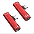thumbnail image 3 of Adaptador tipo C 2 en 1 Adaptador de audio para auriculares de 3,5 mm Tipo T para cargar Huawei Letv y escuchar canciones, 3 of 5