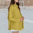 thumbnail image 4 of Kixjoy Ginger Jean Jacket Women Oversized Button Down Denim Jackets Fashion Winter Long Shirts Casual Lightweight Loose Fit Distressed Jeans for Women with Pockets, Ginger M, 4 of 5