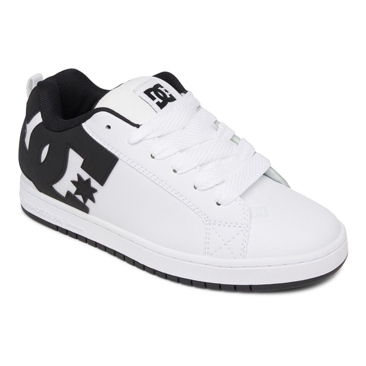 DC Men's Court Graffik Skate Shoe  WT/BLK/BLK