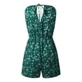 thumbnail image 5 of Fsqjgq Jumpsuits for Women Fashion Rompers Pants Short Romper Summer Romper Casual Beach Floaty Mini Short Romper Bib Overalls Jumpsuits Baggy Romper Printed Wide Leg Long Pant Rompers, 5 of 8