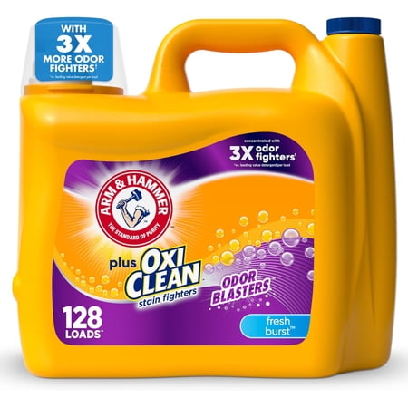 Plus OxiClean Odor Blasters Fresh Burst, 128 Loads Liquid Laundry Detergent, @ 166.5 Fl oz # !