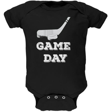 

Game Day Hockey Black Soft Baby One Piece - 9-12 months