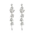 thumbnail image 2 of CUITING 1 Pair of Tassel Leaf Earrings Women Sophisticated Temperament Faux  Shiny Fine Texture Stylish Long Earrings Silver, 2 of 13