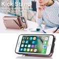 thumbnail image 3 of Phone Case for iPhone 7/8/SE 2020/2022 Wallet Cover with Screen Protector Ring Stand Card Holder Crossbody Strap Cell iPhone7 iPhone8 7s 8s SE2020 SE2022 2/2nd/3/3rd Generation SE2 SE3 Girl Rose gold, 3 of 13