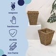 thumbnail image 2 of happimess Alden Rustic Bohemian Handwoven Seagrass 2.3-Gallon Tapered Square Wicker Waste Basket, Natural (Set of 2), 2 of 6
