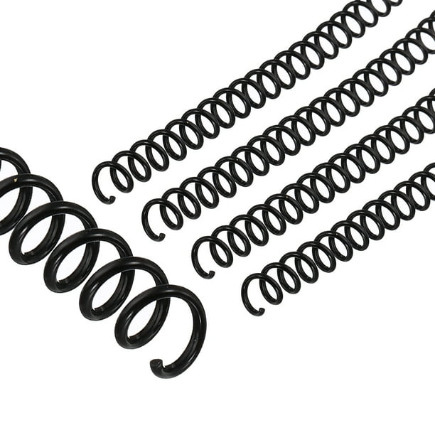 Bobinas de encuadernación de plástico Uxcell de 6mm (1/4"), 20 piezas, capacidad para 30 hojas, negro