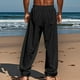 thumbnail image 4 of Ceisia Men's Relaxed Wide-leg Vacation-style Gift Linen Casual Pants Breathable Leather Label Decor Multi-Color, 4 of 9