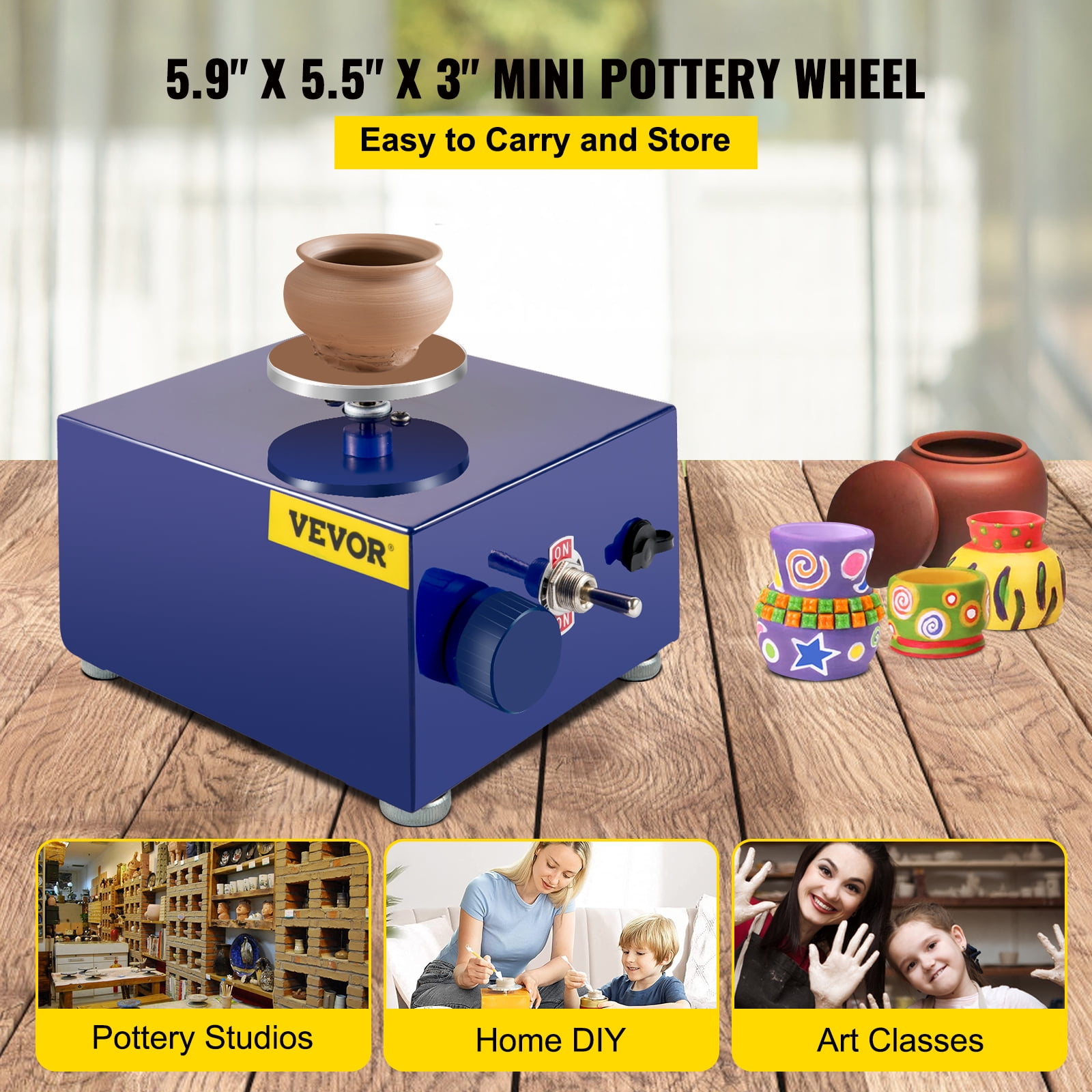 Yofuly Mini Pottery Wheel with 3 Mini Turntable, Pottery Wheel Machine  2300RPM Electric Pottery Wheel Mini Clay Making Pottery Machine with 6  Pottery