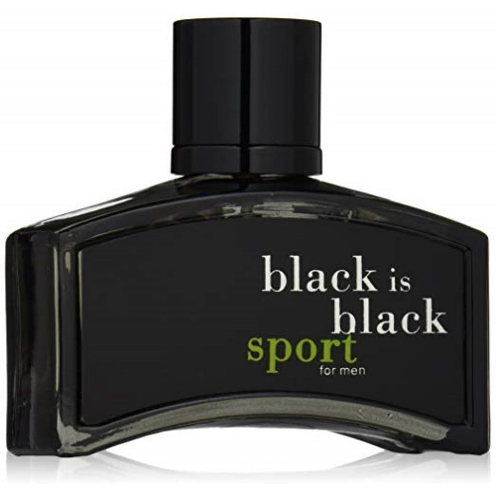 Nuparfums Black is Black Sport Eau de Toilette, Cologne for Men, 3.4 Oz