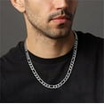 thumbnail image 2 of ChainsProMax Men 5mm Figaro Chain Necklace, 316L Stainless Steel/Gold Plated/Black, 18"-30", 2 of 8