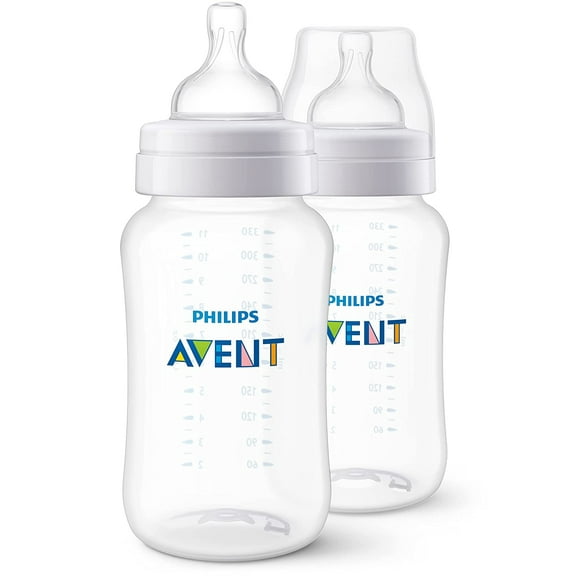Paquete de 2 Biberones Anticólicos Philips AVENT 11 oz Transparente SCY106/02