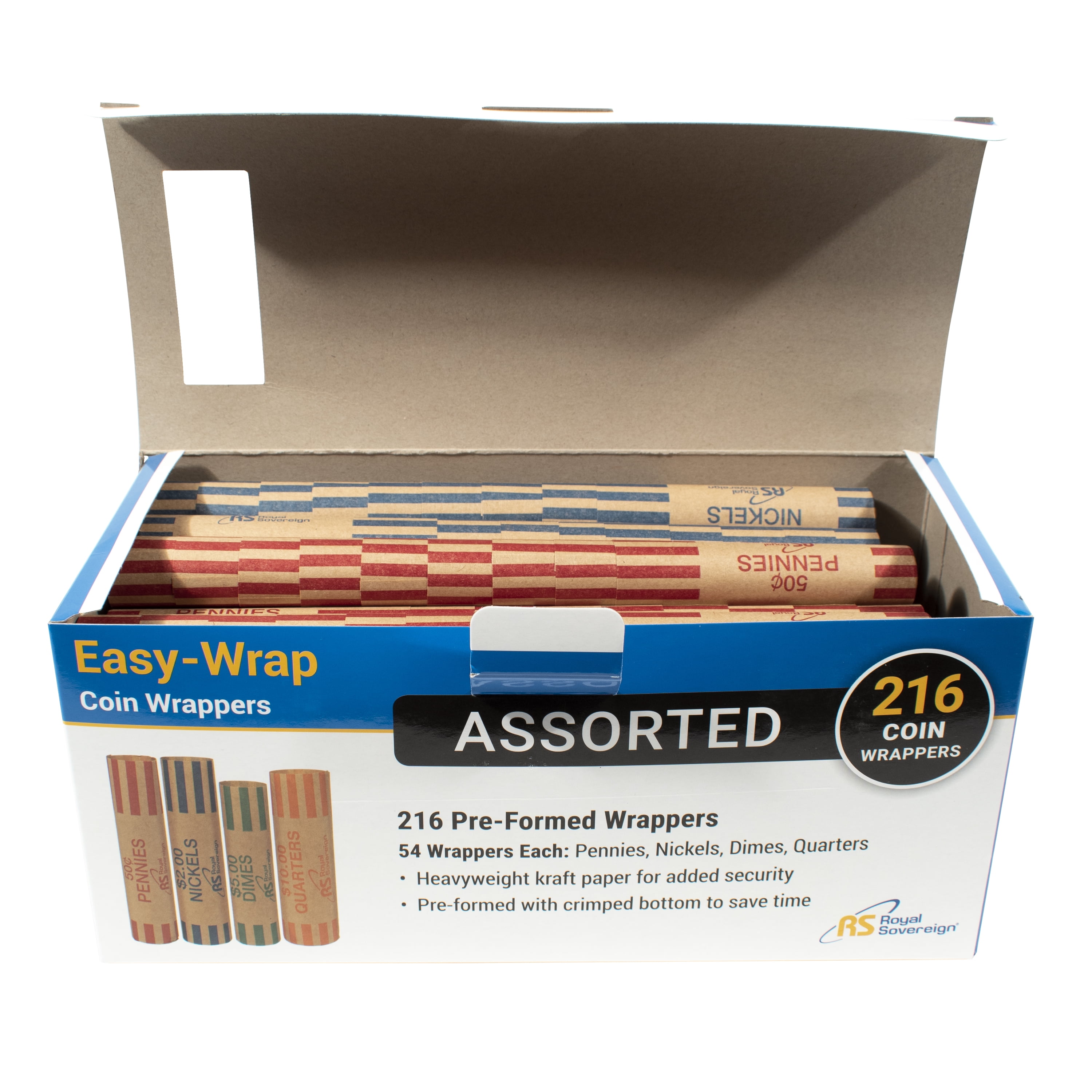 72 Preformed nickle Tubes Paper Coin Wrapper 5 cent Shotgun Roll Counter