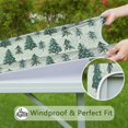 thumbnail image 6 of Light Green Christmas Tree Pattern Square Fitted Tablecloth with Elastic Edge,Square Table Cover,Washable Elastic Table Cover for Home Kitchen Party Decor 34"x34", 6 of 6
