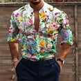 thumbnail image 1 of Nueva camisa de manga larga con botones y estampado 3D de rosas y cuello alto para hombre, moda de verano vaion, ropa de ocio para hombre de alta calidad, 1 of 6