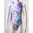 thumbnail image 3 of TiaoBug Kids Girls Printed Gymnastics Leotards Ballet Dance Sleeveless Bodysuit with Shorts 2Pcs Sets Colorful Shadow 4, 3 of 7