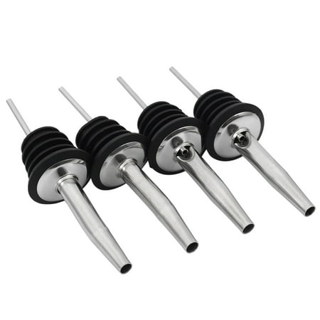 

4Pcs Stainless Steel Whisky Liquor Oil Wine Bottle Pourer Cap Spout Stopper Mouth Dispenser Bartender Home Bar Party Accessories