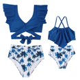 thumbnail image 2 of Traje de baño con cuello en V para madre e hija, conjunto familiar con volantes, mamá y yo, traje de baño a juego, mamá, bebé, mujer, niña, ropa de playa, ropa para niños (164) Gao Jinjia LED, 2 of 2