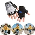 thumbnail image 2 of FYDUU Kids Bike Gloves Outdoor Sports Cycling Gloves Kids Half Finger Fingerless Workout Gloves Breathable Vintage Halloween 8-10 Years, 2 of 3