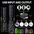 thumbnail image 4 of 99000lm Led Tactical Flashlight Super Bright Zoomable Work Light Hand Lantern with Rechargeable Battery, 4 of 8