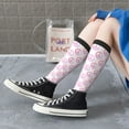 thumbnail image 6 of Knee High Socks for Women Men Athletic - 90s Style Peace sign Retro Thigh-High Black Sole Comfort Breathable Long Socks for Casual Travel Running, 6 of 7
