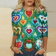 thumbnail image 2 of DDAPJ pyju Hanukkah 3/4 Sleeve Shirt for Women Happy Hanukkah T-Shirt Chanukah Jewish Tee Tops Lightweight Pullover Tees on Sale Multicolor XXL, 2 of 6