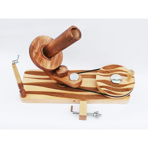 Hind Handicrafts Handcrafted Wooden Yarn Ball Winder for Knitting Crocheting - Natural Hand Operated - Knitter's Gifts Center Pull Ball Winder (Engraved - 2)