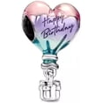 thumbnail image 1 of Abalorio Charm Dije 100% plata de ley 925 Globo Happy birthday cumpleaños, 1 of 2