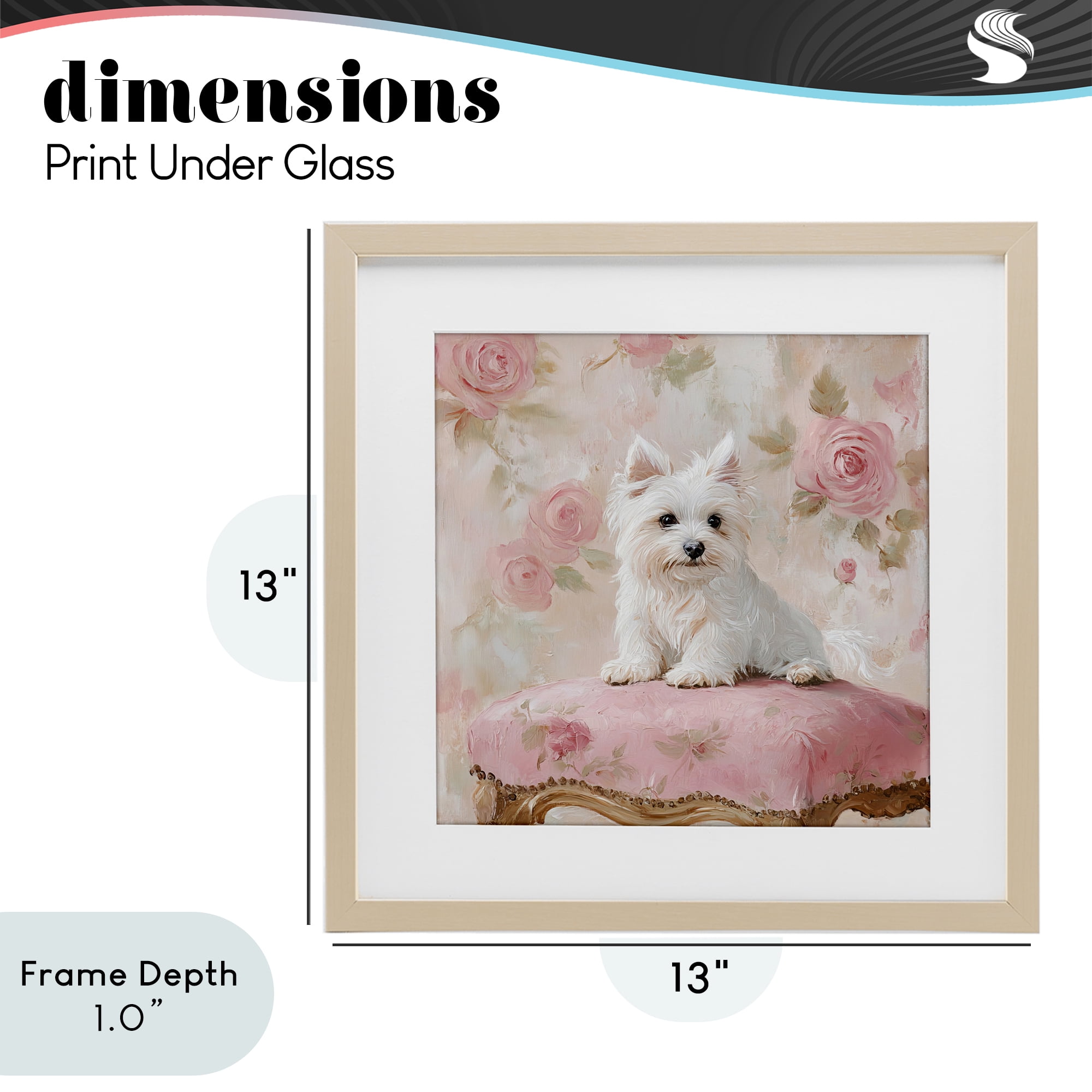 Stupell Industries Fancy Francesca Puppy Birch Framed Print Under Glass, design by Tina LeCour
