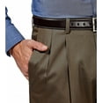 thumbnail image 5 of HAGGAR CLOTHING Mens Brown Pleated Straight Leg Classic Fit Pants 40 X 32, 5 of 5