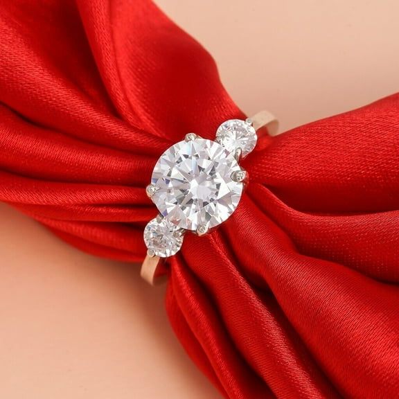 Divine Creation 2.00 Ct Round Cut White Diamond Anniversary Five Stone Ring 14K White Gold Plated 925 Sterling Silver For Women's -5.5