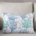 thumbnail image 3 of Blue Teal Grey Coral Coastal Throw Pillow Covers, Summer Beach Nautical Ocean Soft Breathable Pillow Cases with Zipper for Sleeping, Standard Pillowcases for Couch Bed Sofa Chair 20x26 Inches, 3 of 6
