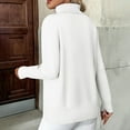 thumbnail image 5 of Fshiont 2026 New Women's Turtleneck Sweater Long Sleeve Knitted Pullover Slim Fitted Soft Fall Winter Everyday Top White 2XL, 5 of 5